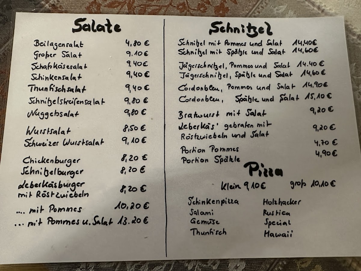 Menu Beim Pius - Gasthaus-1