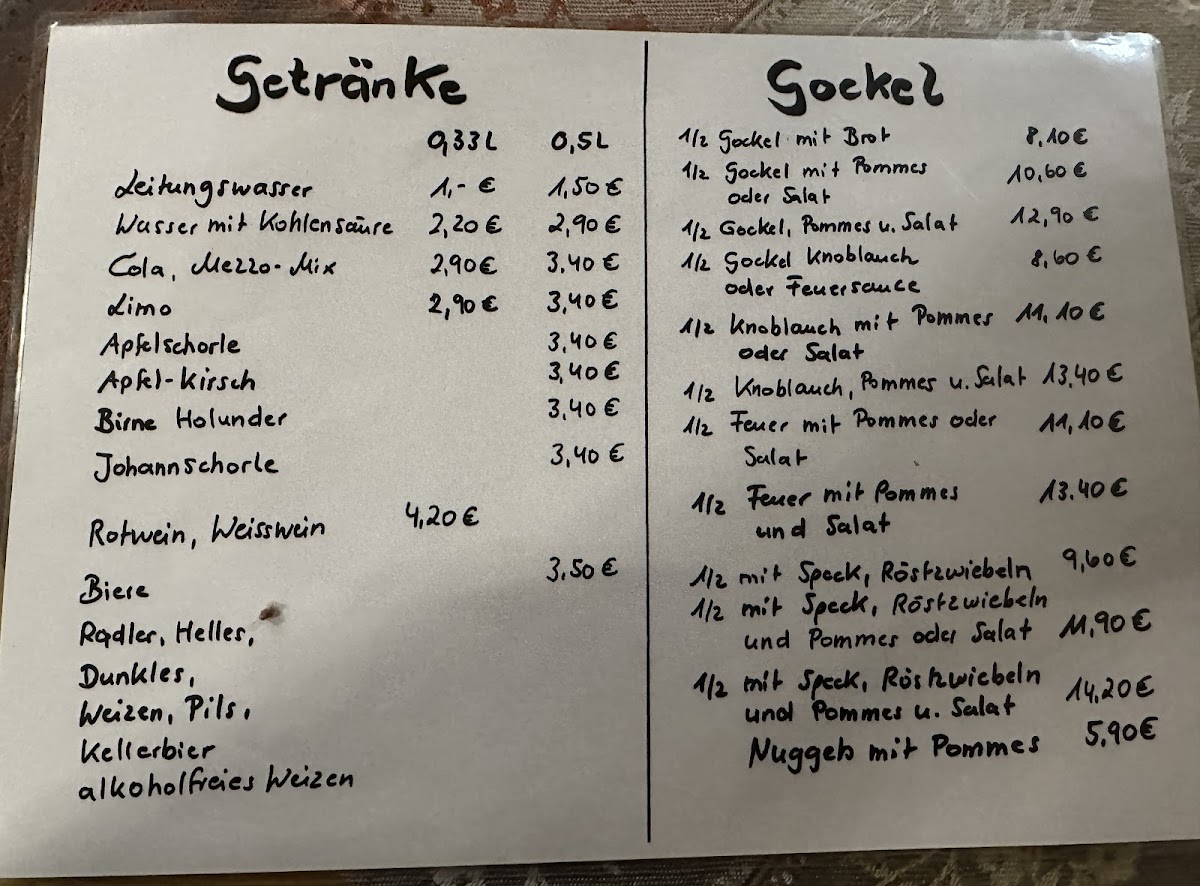 Menu Beim Pius - Gasthaus-2